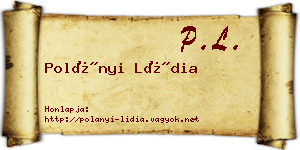 Polányi Lídia névjegykártya